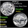 Image 1 : 1936-p Buffalo Nickel 5c Grades Choice+ Unc