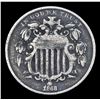 Image 2 : 1868 Shield Nickel 5c Grades vf+