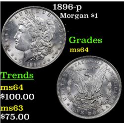 1896-p Morgan Dollar $1 Grades Choice Unc