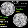 Image 1 : 1944-p Walking Liberty Half Dollar 50c Grades GEM Unc