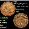 Image 1 : 1857 Flying Eagle Cent 1c Grades f+
