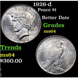 1926-d Peace Dollar $1 Grades Choice Unc