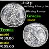 Image 1 : 1942-p Walking Liberty Half Dollar 50c Grades GEM+ Unc