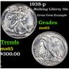 Image 1 : 1938-p Walking Liberty Half Dollar 50c Grades GEM Unc