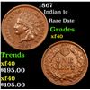 Image 1 : 1867 Indian Cent 1c Grades xf