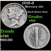 Image 1 : 1928-d Mercury Dime 10c Grades vf+