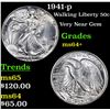 Image 1 : 1941-p Walking Liberty Half Dollar 50c Grades Choice+ Unc