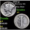 Image 1 : 1921-p Mercury Dime 10c Grades g, good