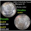 Image 1 : 1880-s Colorfully Toned Morgan Dollar $1 Grades Select+ Unc