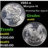 Image 1 : 1881-s Morgan Dollar $1 Grades GEM+ Unc