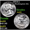 Image 1 : 1954-s Washington Quarter 25c Grades GEM+ Unc