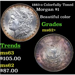 1883-o Colorfully Toned Morgan Dollar $1 Grades Select Unc