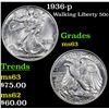 Image 1 : 1936-p Walking Liberty Half Dollar 50c Grades Select Unc