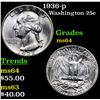 Image 1 : 1936-p Washington Quarter 25c Grades Choice Unc
