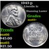 Image 1 : 1943-p Lincoln Cent 1c Grades GEM+ Unc