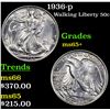 Image 1 : 1936-p Walking Liberty Half Dollar 50c Grades GEM+ Unc