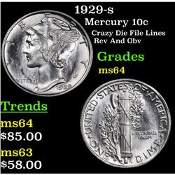 1929-s Mercury Dime 10c Grades Choice Unc