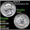 Image 1 : 1936-d Washington Quarter 25c Grades Choice AU