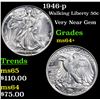 Image 1 : 1946-p Walking Liberty Half Dollar 50c Grades Choice+ Unc