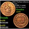 Image 1 : 1863 Turban Liberty Civil War Token 1c Grades Select AU