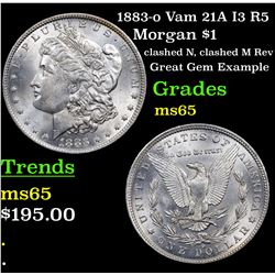 1883-o Vam 21A I3 R5 Morgan Dollar $1 Grades GEM Unc