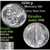 Image 1 : 1936-p Mercury Dime 10c Grades Choice Unc+ FSB