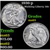 Image 1 : 1936-p Walking Liberty Half Dollar 50c Grades Select Unc
