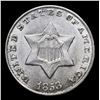 Image 2 : 1853 Three Cent Silver 3cs Grades Select AU