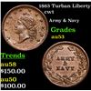 Image 1 : 1863 Turban Liberty Civil War Token 1c Grades Select AU