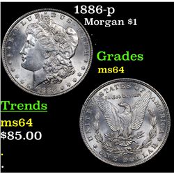 1886-p Morgan Dollar $1 Grades Choice Unc