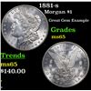 Image 1 : 1881-s Morgan Dollar $1 Grades GEM Unc