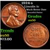 Image 1 : 1924-s Lincoln Cent 1c Grades AU, Almost Unc