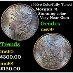 1900-o Colorfully Toned Morgan Dollar $1 Grades Choice+ Unc