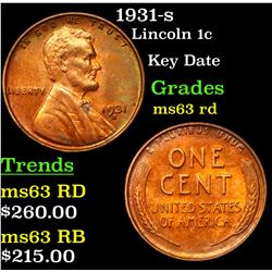 1931-s Lincoln Cent 1c Grades Select Unc RD