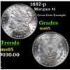 Image 1 : 1887-p Morgan Dollar $1 Grades GEM Unc