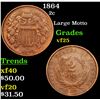 Image 1 : 1864 Two Cent Piece 2c Grades vf+
