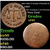 Image 1 : 1863 John F Gruber F-630AG/1A Civil War Token 1c Grades xf+