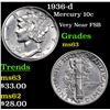 Image 1 : 1936-d Mercury Dime 10c Grades Select Unc