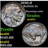 Image 1 : 1936-d Buffalo Nickel 5c Grades GEM+ Unc