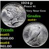 Image 1 : 1924-p Peace Dollar $1 Grades Choice+ Unc