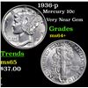 Image 1 : 1936-p Mercury Dime 10c Grades Choice+ Unc
