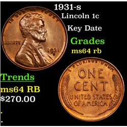 1931-s Lincoln Cent 1c Grades Choice Unc RB