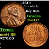 Image 1 : 1931-s Lincoln Cent 1c Grades Choice Unc RB