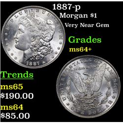 1887-p Morgan Dollar $1 Grades Choice+ Unc