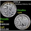 Image 1 : 1921-p Walking Liberty Half Dollar 50c Grades vg+