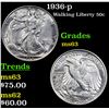 Image 1 : 1936-p Walking Liberty Half Dollar 50c Grades Select Unc