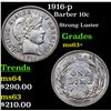 Image 1 : 1916-p Barber Dime 10c Grades Select+ Unc