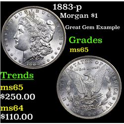 1883-p Morgan Dollar $1 Grades GEM Unc