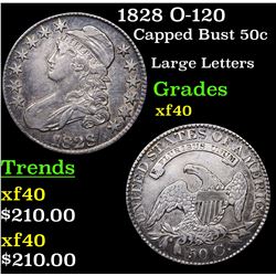 1828 O-120 Capped Bust Half Dollar 50c Grades xf
