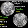 Image 1 : 1887-p Vam 35 R5 Morgan Dollar $1 Grades Choice Unc